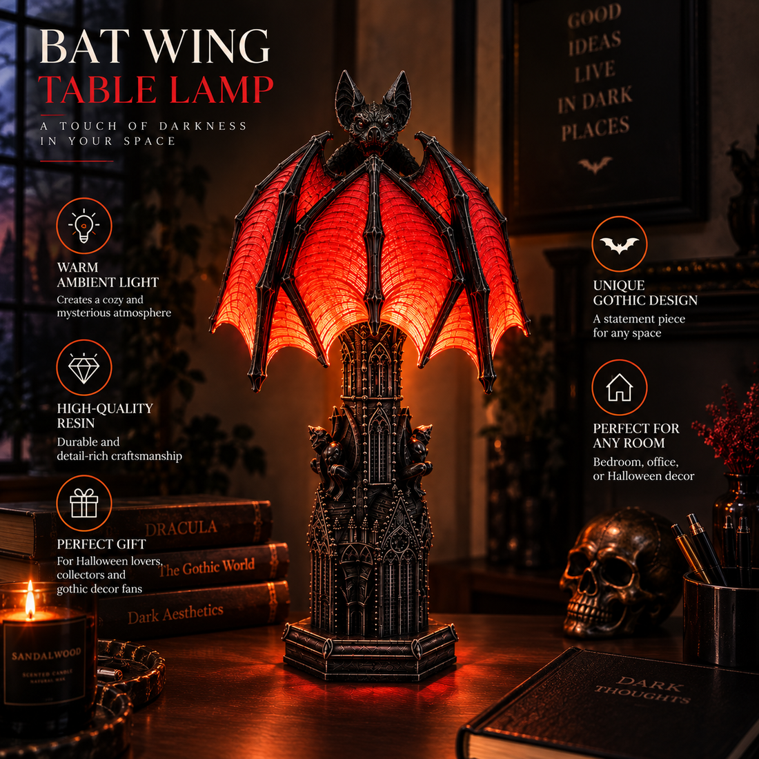 Bat Halloween Lamp By Adeniko