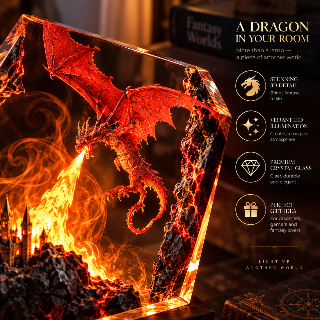 Fire Dragon Halloween Lamp By Adeniko